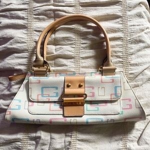 GUESS - Used condition - Multi Colored G White Shoulder Bag/Purse